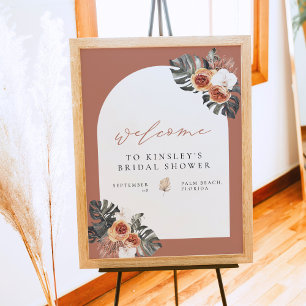 KINSLEY Boho Terracotta Bridal Shower Welcome Post Poster