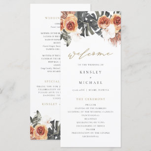 KINSLEY Boho Terracotta Floral Wedding Program Menu