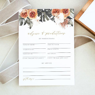 KINSLEY Boho Terracotta Tropical Baby Advice Card