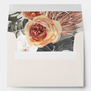 KINSLEY Boho Terracotta Tropical Floral Cream Enve Envelope