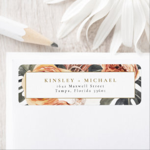 KINSLEY Boho Terracotta Tropical Return Address La