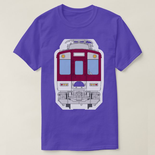 Kintetsu Japanese electric train front drawing T-Shirt (Design Front)