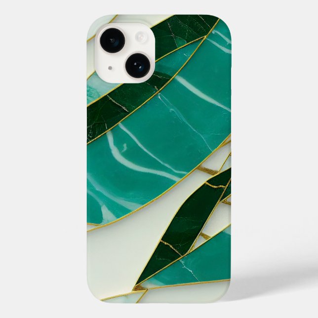 Kintsugi Aesthetic Jade marble Case-Mate iPhone Case (Back)