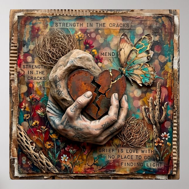 Kintsugi Healing Butterfly Wall Art (Front)