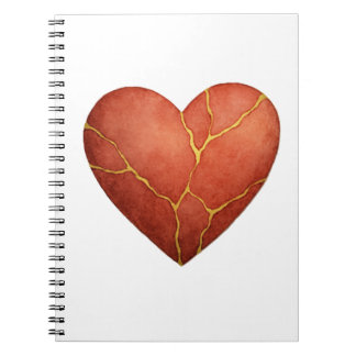 Kintsugi heart invitation notebook