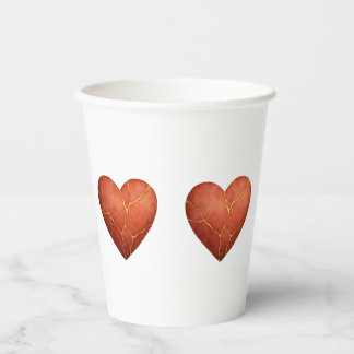 Kintsugi heart  paper cups