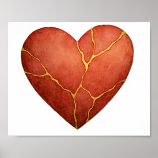 Kintsugi heart  poster