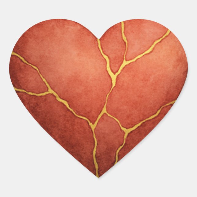 Kintsugi heart  sticker (Front)