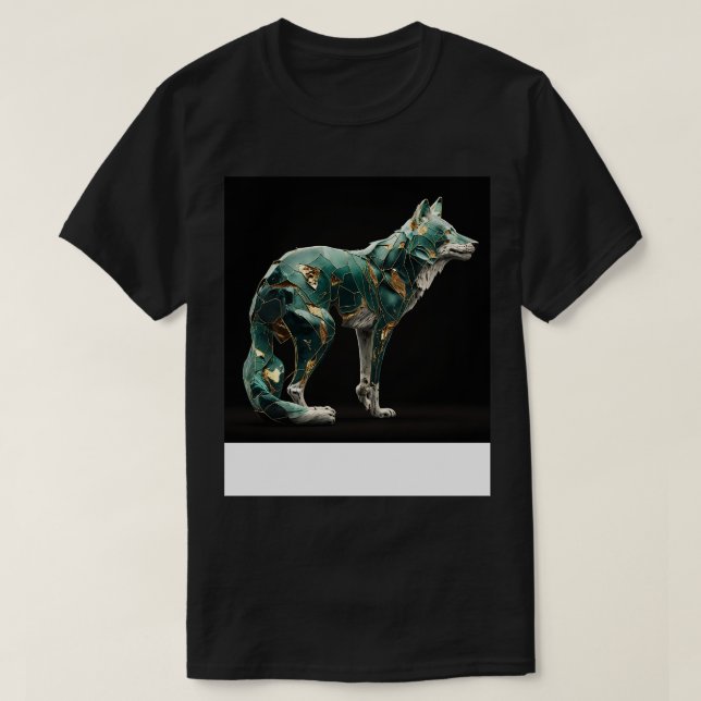 Kintsugi Jade Wolf Aof Strength and Resilience 1 T-Shirt (Design Front)