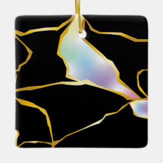 Kintsugi with Multicolor Jewel Tone Ceramic Ornament