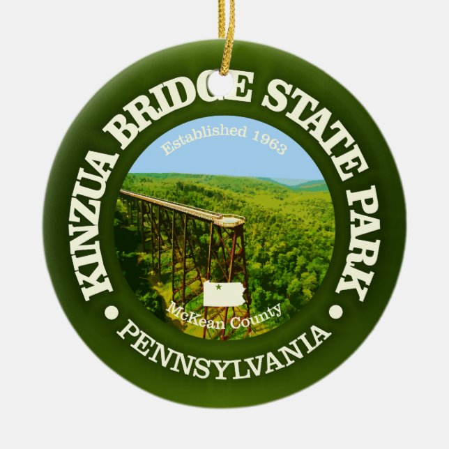 Kinzua Bridge SP Ceramic Tree Decoration (Front)