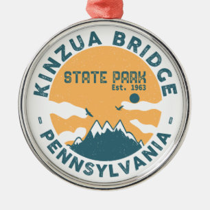 Kinzua Bridge State Park Pa Retro Vintage Metal Tree Decoration