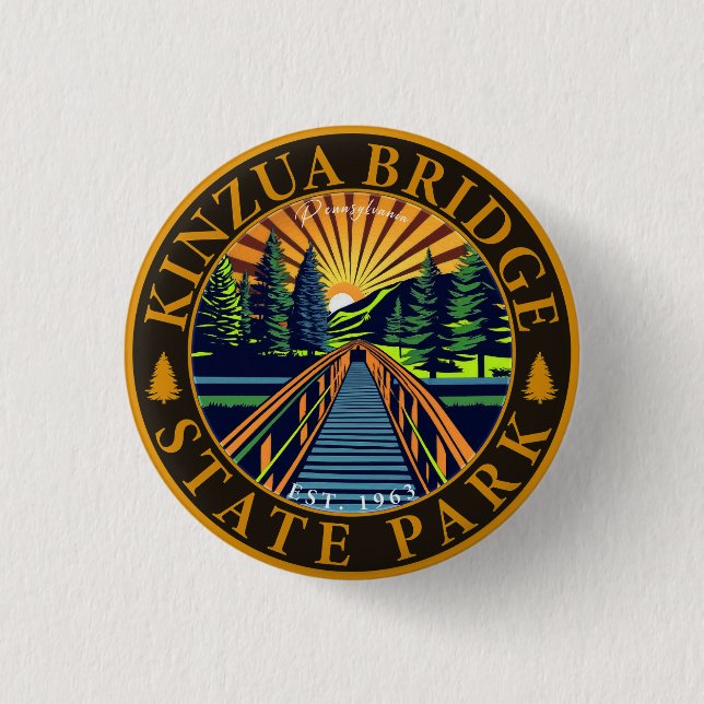 Kinzua Bridge State Park Pennsylvania Retro Badge (Front)