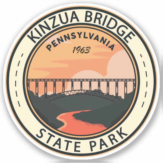 Kinzua Bridge State Park Pennsylvania Retro Badge (Front)