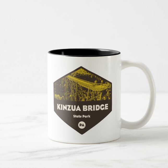 Kinzua Bridge State Park Pennsylvania Two-Tone Coffee Mug (Right)