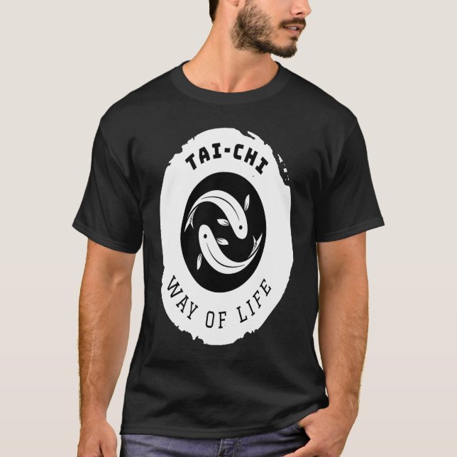 Kio Fish Tai Chi Ying Yang Balance Taoism Meditati T-Shirt (Front)