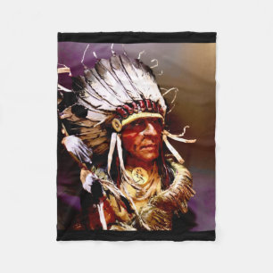 "Kiowa Chief" original art Fleece Blanket