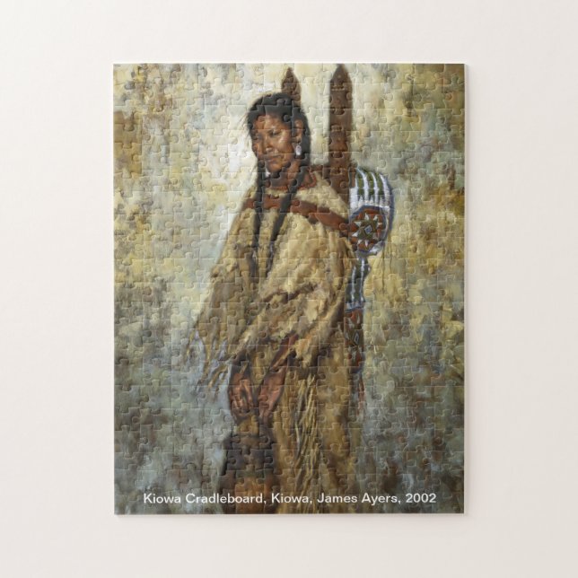 Kiowa Cradleboard, Native American woman puzzle (Vertical)