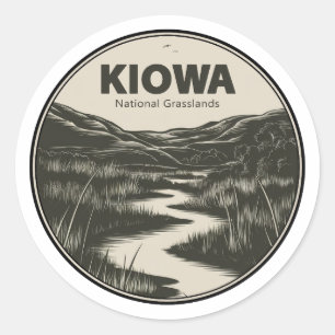 Kiowa National Grasslands Stream Classic Round Sticker
