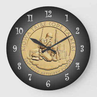Kiowa Tribe Code Talkers Bronze Medal ~ Large Clock