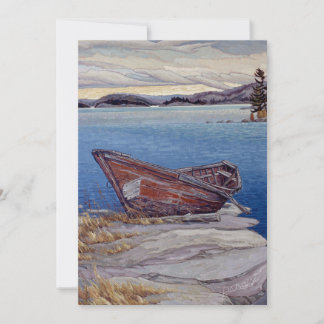"Kipawa Long Boat" by Charlie Rapsky Holiday Card