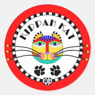 Kippah Kat Classic Round Sticker