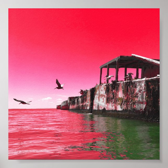 kiptopeke state park concrete ships dreamdaze poster (Front)