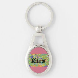 Kira from Orphan Black with abstract art Key Ring