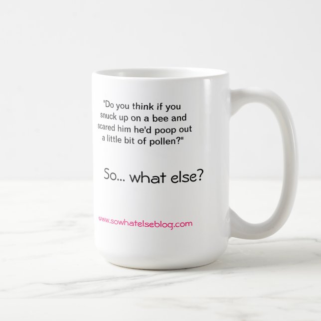 Kira in the car Bee Pollen mug (Right)