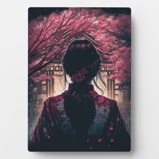 Kira Kirschblüten - Fotoplatte mit Ständer Plaque