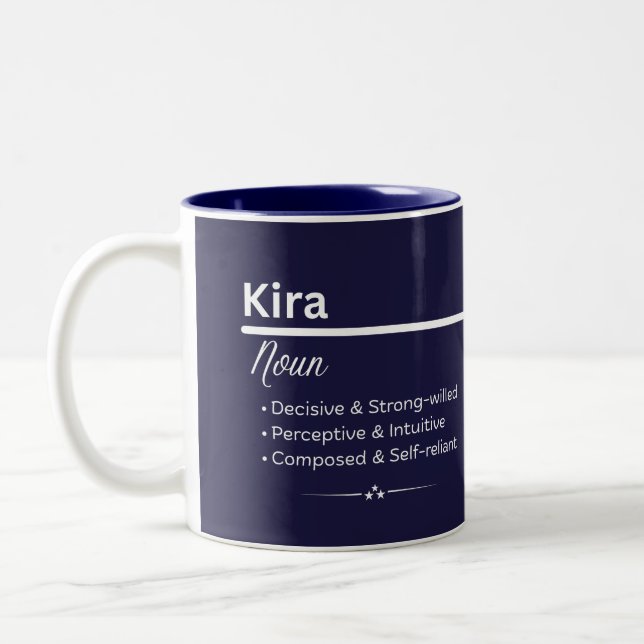 Kira Personalized Name Coffee Mug (Left)