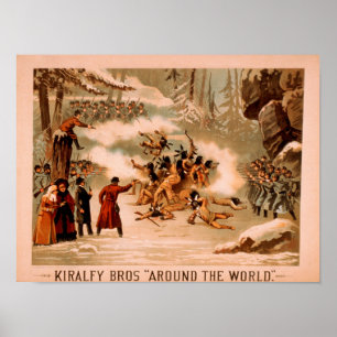 Kiralfy "Around the World" Indian Massacre Poster