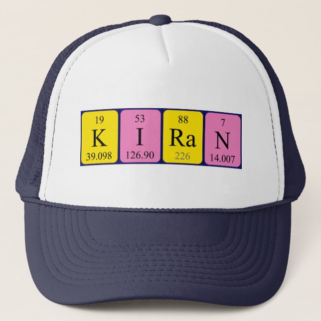 Kiran periodic table name hat (Front)