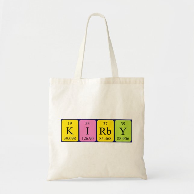 Kirby periodic table name tote bag (Front)