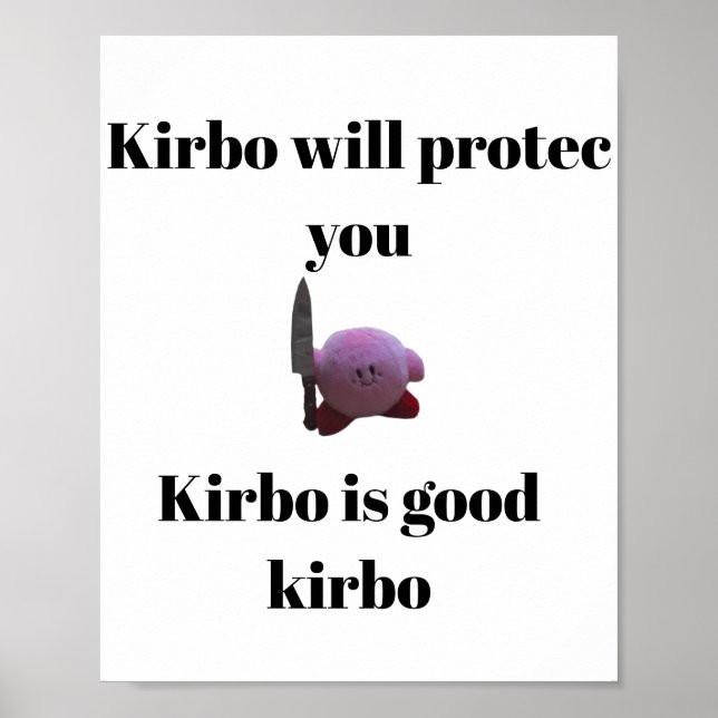 Kirby with a knife poster (Front)