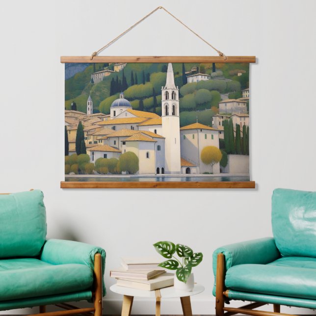 Kirche Cassone Gustav Klimt Painting Captivating  Hanging Tapestry (Living Room)