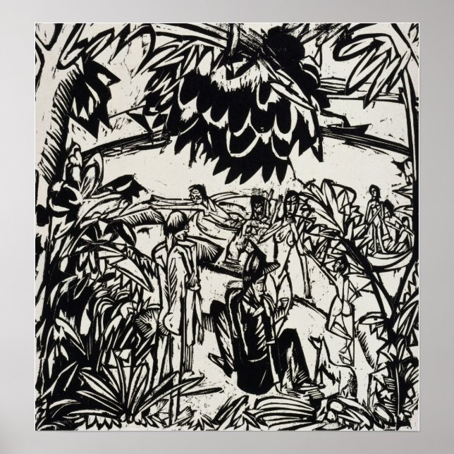 Kirchner - Bathing Scene Beneath Overhanging Tree… Poster (Front)