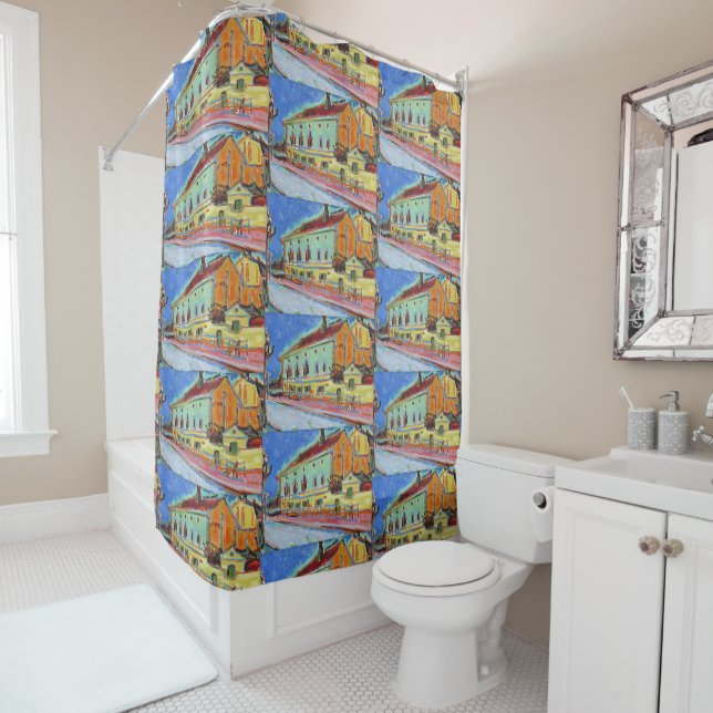 Kirchner Bellevue Dance Hall Expressionist Art Shower Curtain (In Situ)