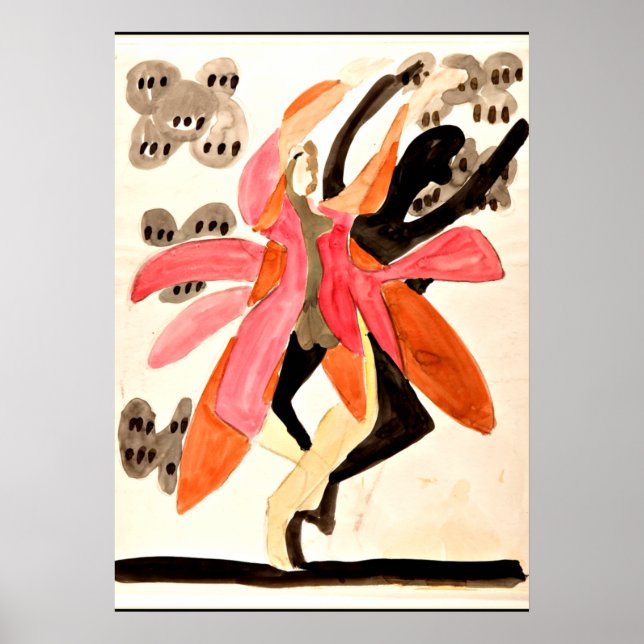 Kirchner - Dancers, colourful painting Poster (Front)