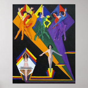 Kirchner - Dancing Girls In Rays Of Colour Poster