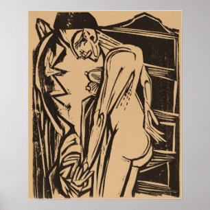 Kirchner - Female Figure Before A Cabinet 1916 Poster