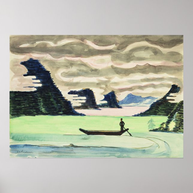 Kirchner Mountain Lake Expressionist Fine Art Poster (Front)