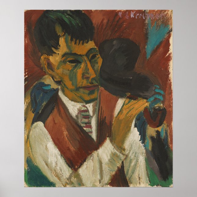 Kirchner - Otto Mueller With Pipe Poster (Front)