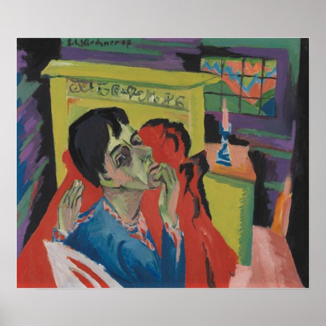 Kirchner - Self-Portrait As Sick 1918 Poster (Front)