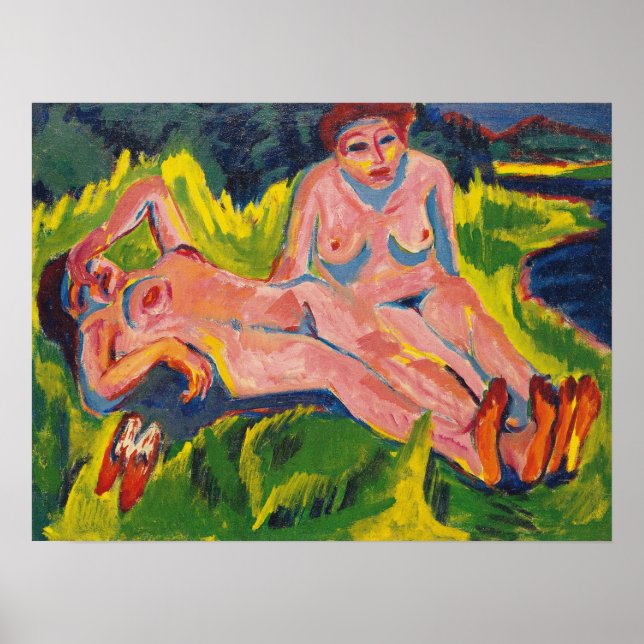 Kirchner - Two Pink Figures Poster (Front)