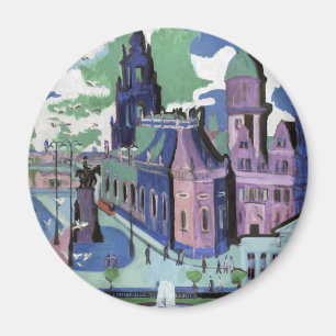 Kirchner View of Dresden Schlossplatz Fine Art Magnet