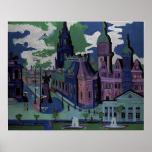 Kirchner - View Of Dresden Schlossplatz Poster