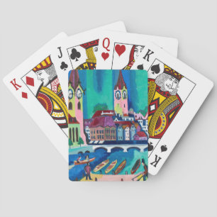 Kirchner Zurich Cityscape Expressionist Art Playing Cards