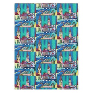 Kirchner Zurich Cityscape Expressionist Art Tablecloth