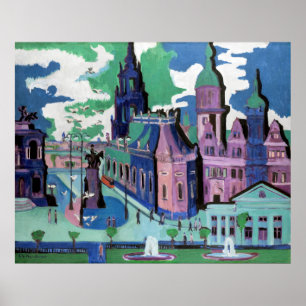 Kirchner's View of Dresden Schlossplatz Poster